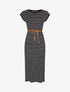 Robe droite marinière à côtés fendus - marine - 1