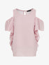 Top en voile à épaules dénudées - rose - 1