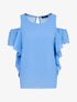 Top en voile à épaules dénudées - bleu ciel - 3