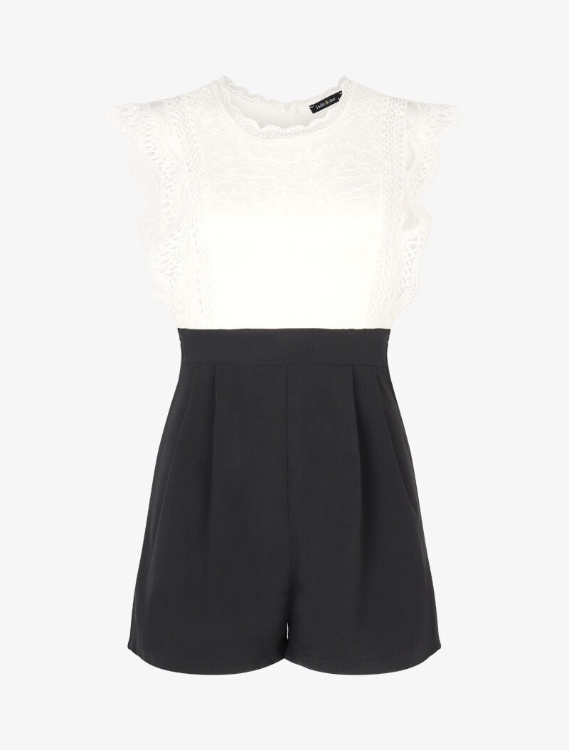 Combishort à buste en crochet - noir - 2