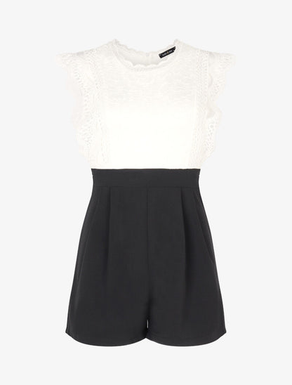 Combishort à buste en crochet - noir - 2