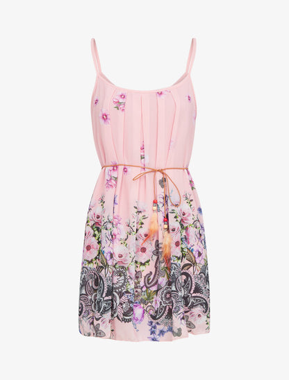 Robe trapèze à imprimé floral - rose - 2
