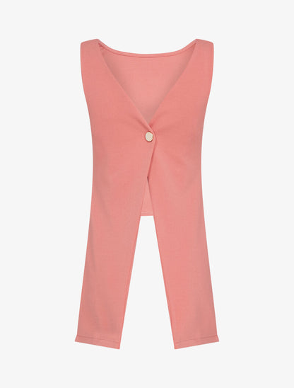 Top à dos style gilet - rose foncé - 2