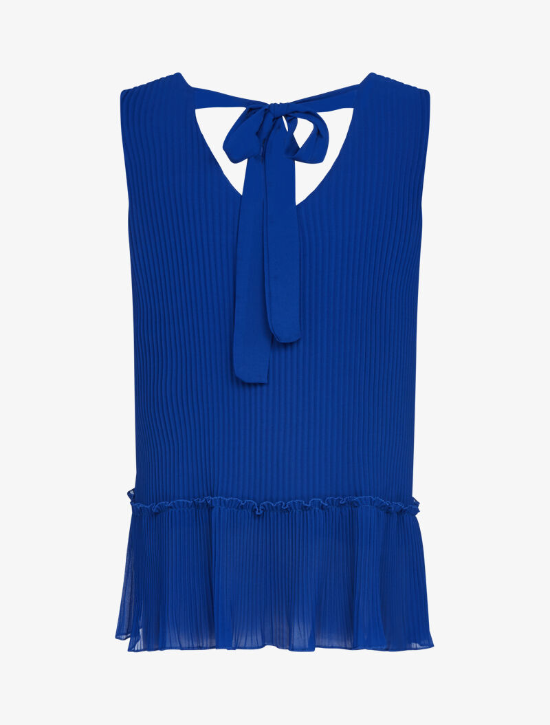 Top gaufré à dos échancré - bleu électrique - 2