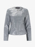 Veste texturée à oeillets contrastants - gris clair - 3