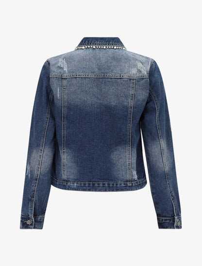 Veste à bords perlés - denim brut - 2