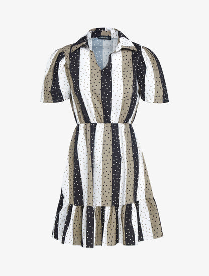 Robe patineuse à imprimés - noir - 1