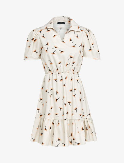 Robe patineuse à imprimés - beige - 3