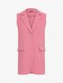 Gilet sans manches à bouton contrastant - rose foncé - 3