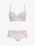 Ensemble push-up en résille et dentelle - rose - 3