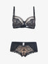 Ensemble push-up en résille et dentelle - beige - 3
