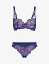 Ensemble en dentelle à bretelles stylisées - violet - 3