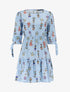 Robe imprimée à rangées de volants - bleu ciel - 1