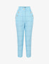 Pantalon à imprimé carreaux - bleu ciel - 3