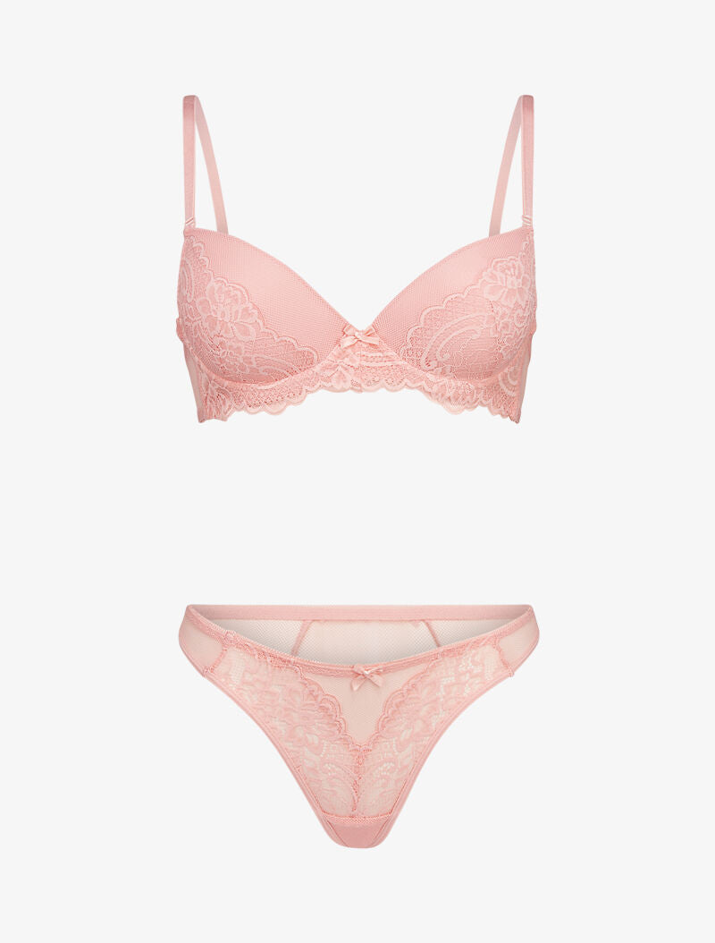 Ensembles en dentelle et résille - pêche - 3