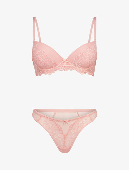 Ensembles en dentelle et résille - pêche - 3