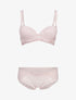 Ensembles à bretelles à bords dentelle et shorty ajouré - rose - 1