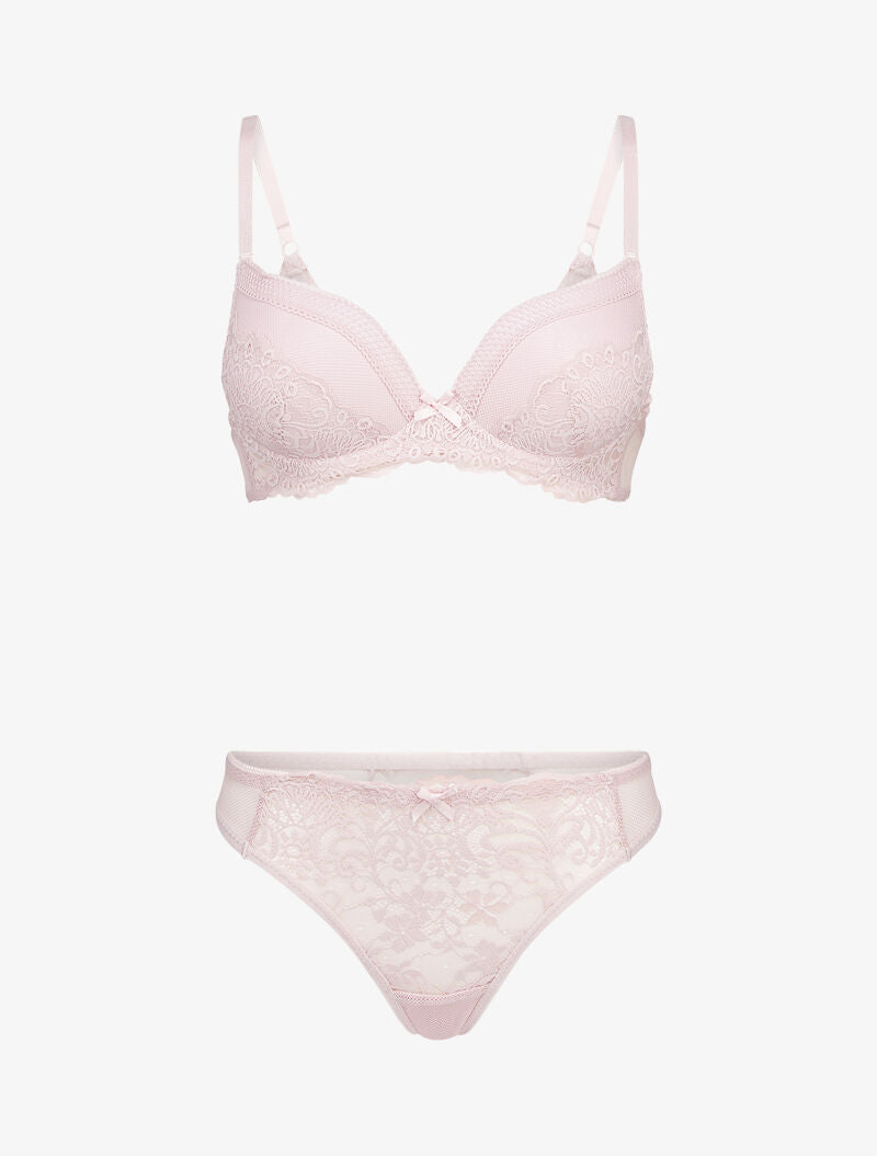 Ensembles à bretelles stylisées en dentelle - rose - 3