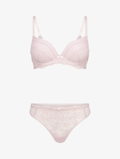 Ensembles à bretelles stylisées en dentelle - rose - 3