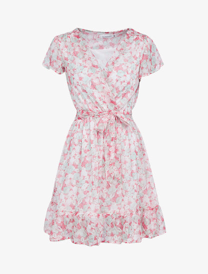 Robe en mousseline à imprimés - rouge - 3