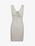 Robe côtelée à encolure torsadée - gris chiné - 3