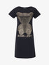 Robe t-shirt à flocage - noir - 1