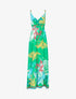 Robe longue à imprimé feuillages - vert - 1
