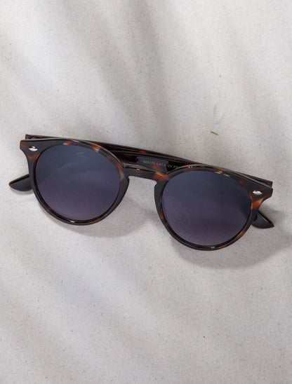 Lunettes rondes à verres semi opaques - camel - 1