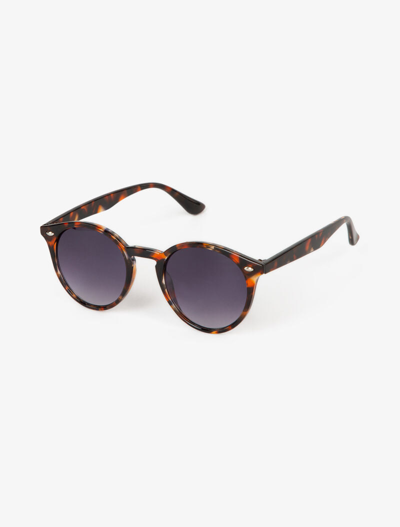 Lunettes rondes à verres semi opaques - camel - 2