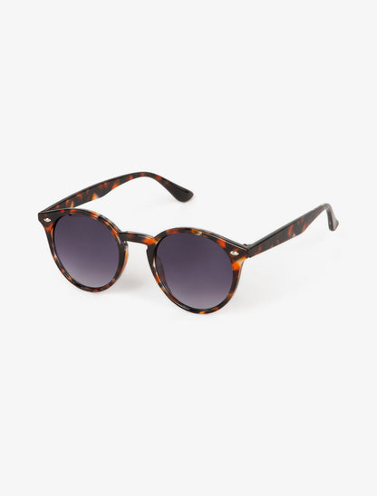 Lunettes rondes à verres semi opaques - camel - 2