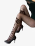 Collants en résille à fleurs - noir - 2