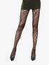 Collants en résille à imprimé fantaisie - noir - 1