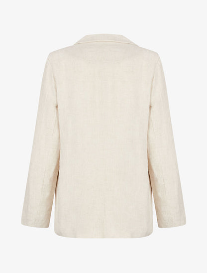 Blazer fluide en toile - beige - 2