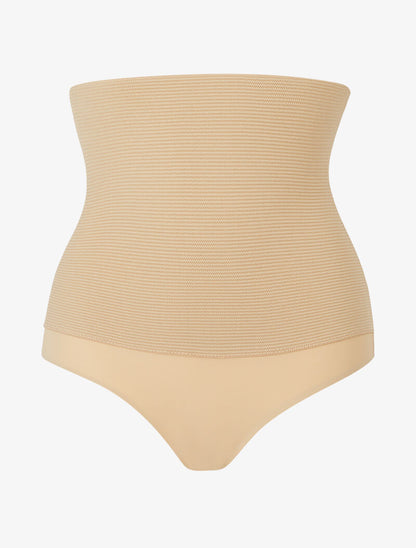 Culotte gainante à taille empire texturée - beige - 1