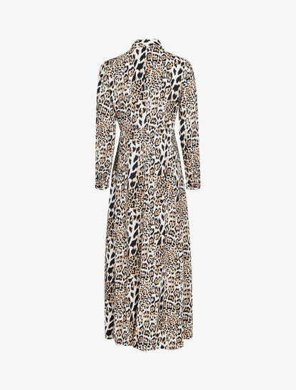 Robe chemise à imprimé animal - camel - 3