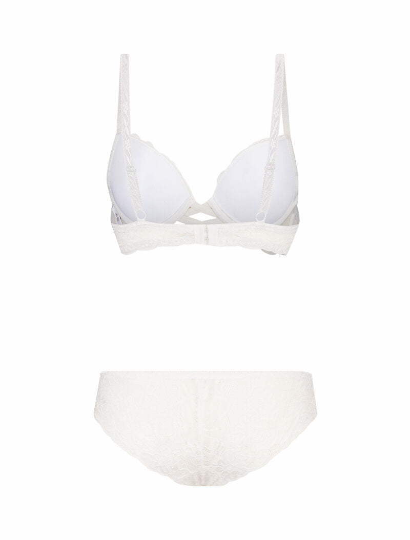 Ensemble en dentelle et à lanières - blanc - 2