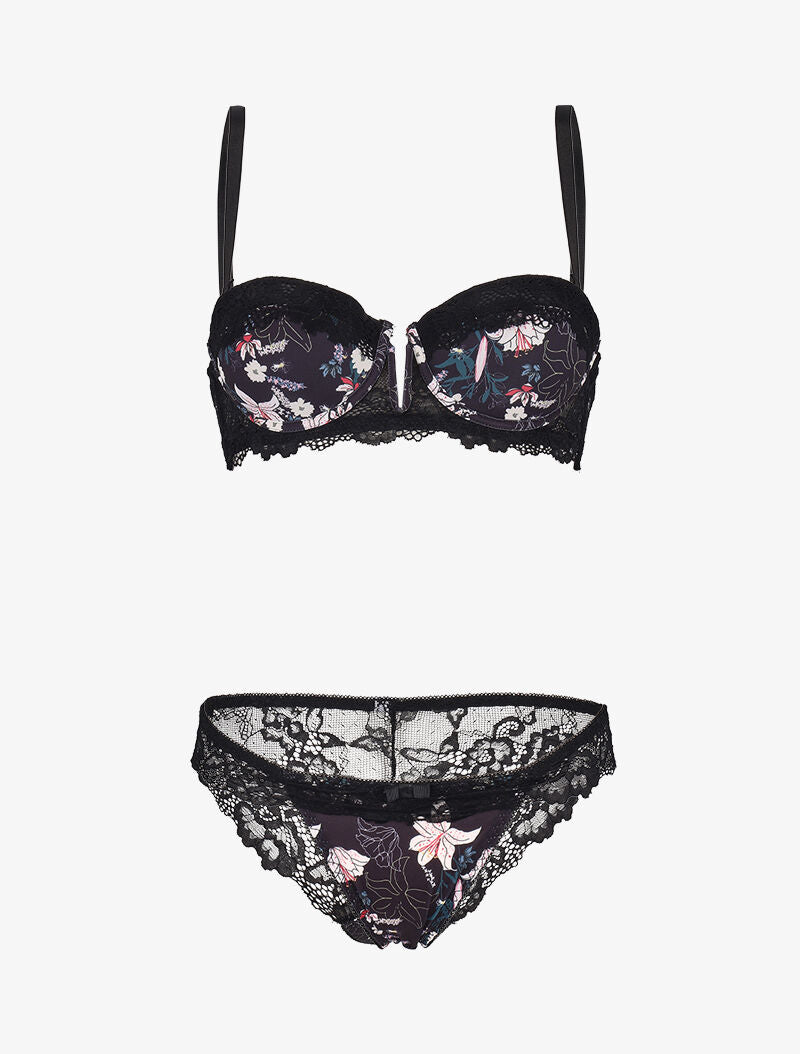 Ensemble imprimé et à dentelle - noir - 3