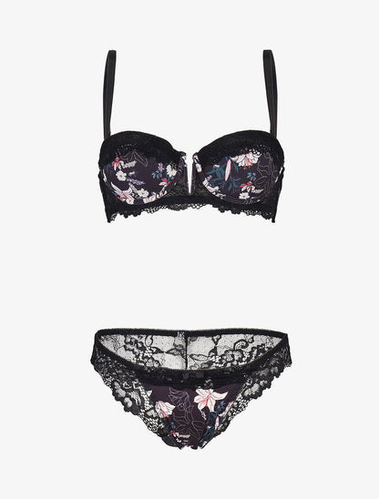 Ensemble imprimé et à dentelle - noir - 3