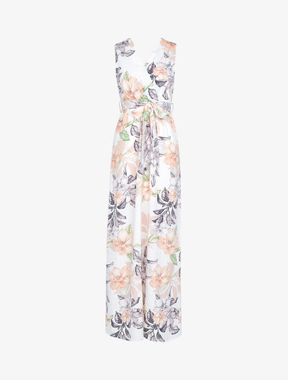 Robe longue à décolleté et dos cache coeur - ecru - 3