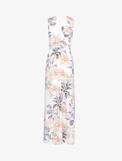 Robe longue à décolleté et dos cache coeur - ecru - 2