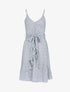 Robe effet cache coeur et à volants - vert amande - 1