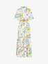 Robe longue à basques imprimé grandes fleurs - ecru - 1