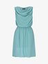 Robe en voile à col bénitier - turquoise - 3