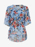 Top péplum en voile imprimé - bleu - 1