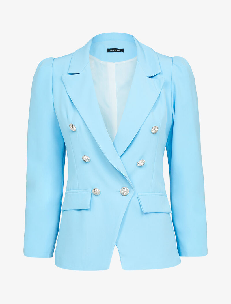 Blazer à manches gigot - bleu ciel - 3