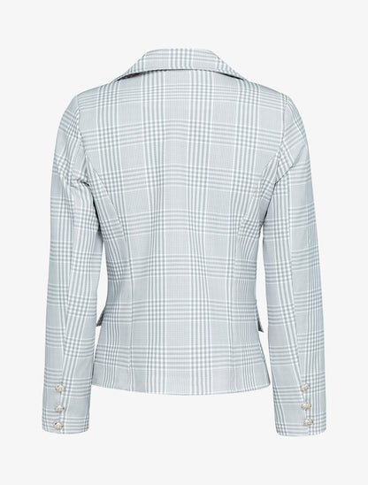 Blazer imprimé à boutons décoratifs - gris clair - 2