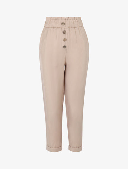 Pantalon irisé coupe carotte - beige - 3