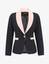 Blazer à encolure et poches contrastantes - noir/rose - 3