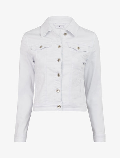 Veste en jean unie - blanc - 2