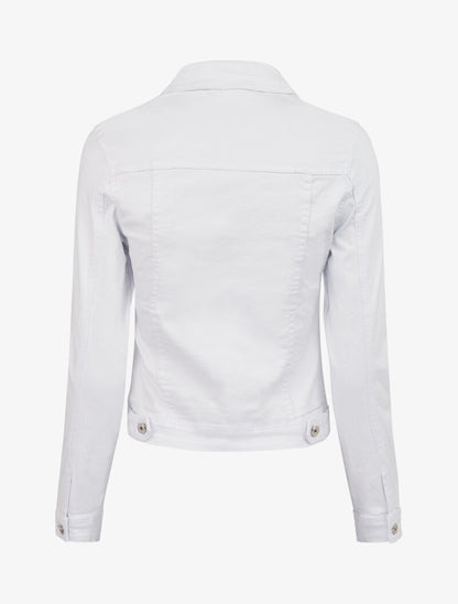 Veste en jean unie - blanc - 3